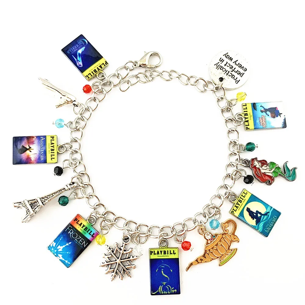 

HBSWUI Broadway mermaid Mary Poppins Charm Bracelet Fashion Metal Jewelry Cosplay Gifts for Woman Girl