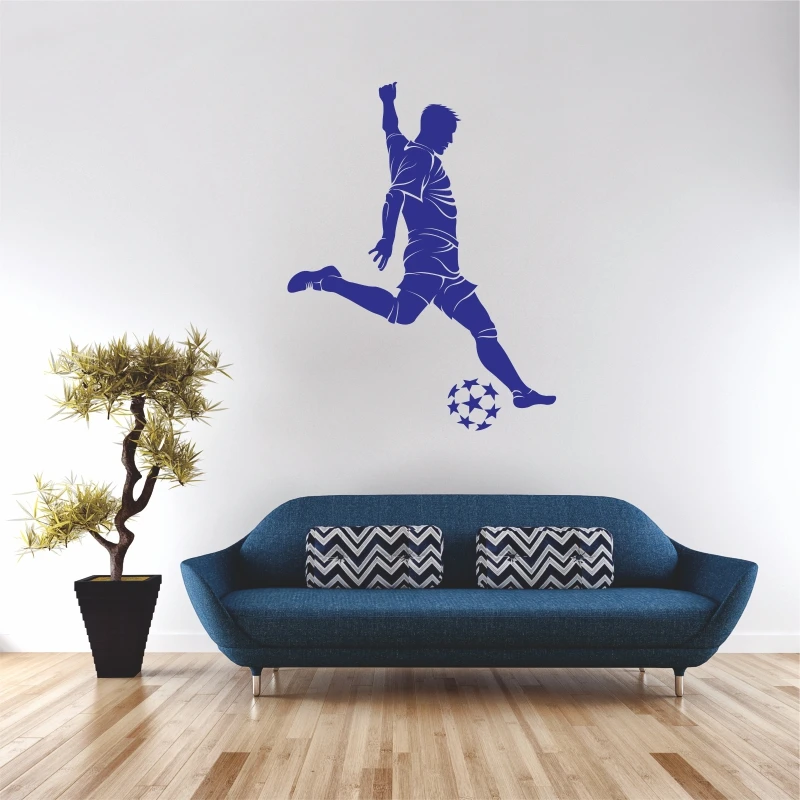 Futbol etiqueta nombre de la habitacion los ninos постеры etiquetas engomadas pared del vinilo Декор Паредес f862|Наклейки