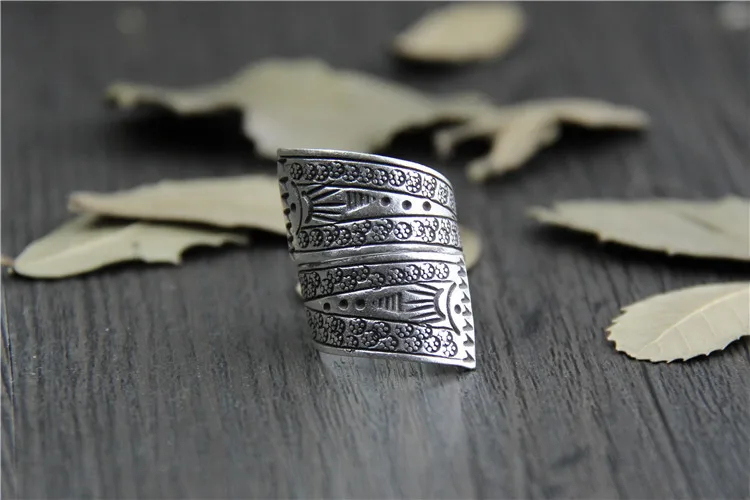 Посеребренные оптовая Тайский ручной посеребренные кольца мужчины и женщины