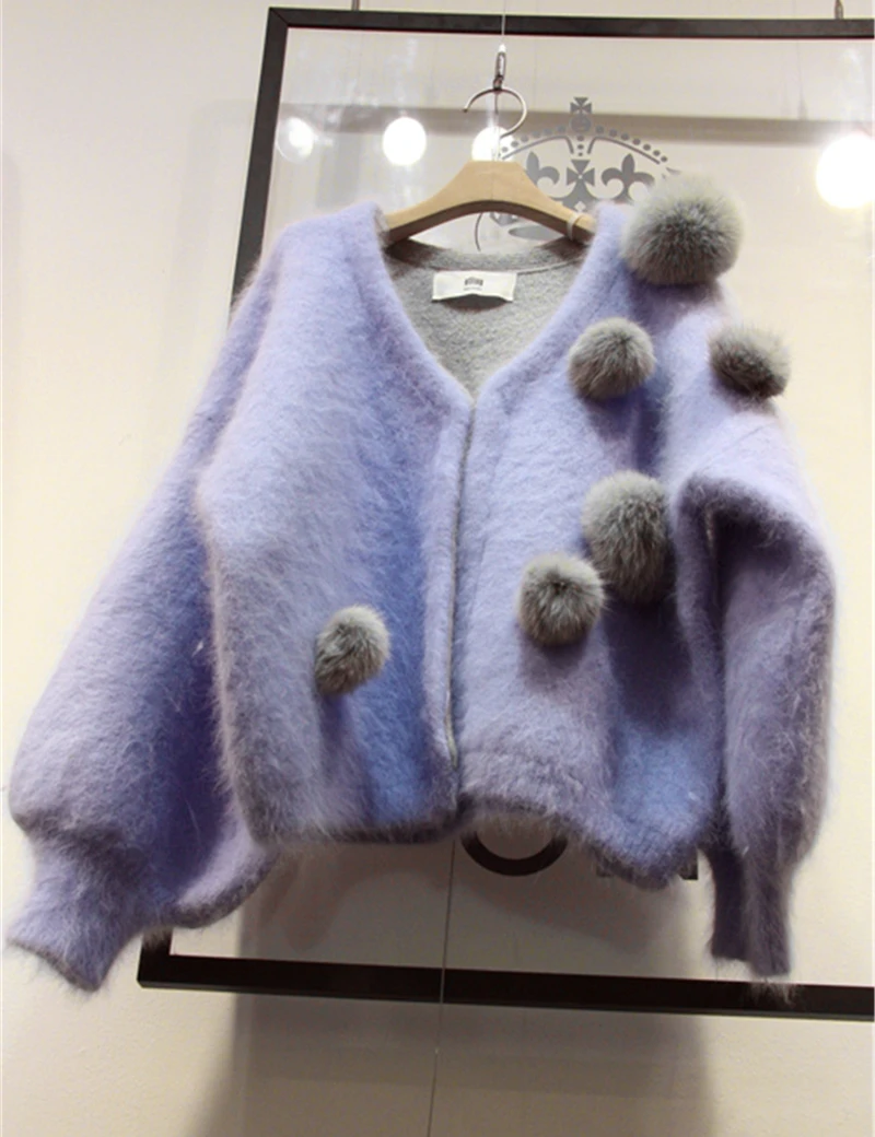 Пушистый Рождественский свитер женские кардиганы и вязаная одежда 2021 милый