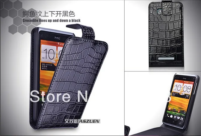 hot Free shipping Crocodile flip Leather Case for HTC One SU case cover T528W Dedicated phone protective holster |