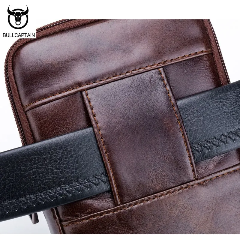 BULLCAPTAIN 2018 Для мужчин кожаный ремень поясная сумка милитари Fanny Pack Молл небольшие