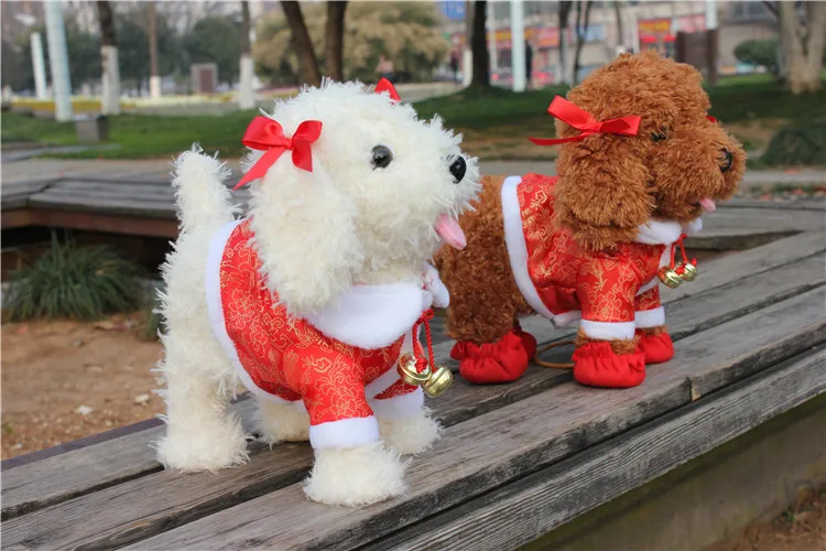 Детские подарки на праздник, день рождения, фигурки, Электронные Домашние животные, робот, собака, игрушки, лай, подставка для ходьбы, плюшевые собаки, Brinquedos Plsuh, собака
