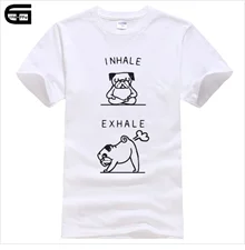 Euro Size Casual Cotton GO HARD OR GO HOME Pug Printed Men crewneck T Shirt Short Sleeve O-Neck Male Tops&Tees T421
