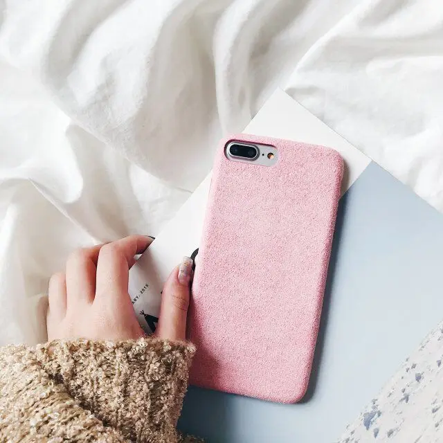 Hxairt Fashion Cute Phone Case Warm Plush 3D Back for iphone 6 6s plus 7 8 6plus X Cover |
