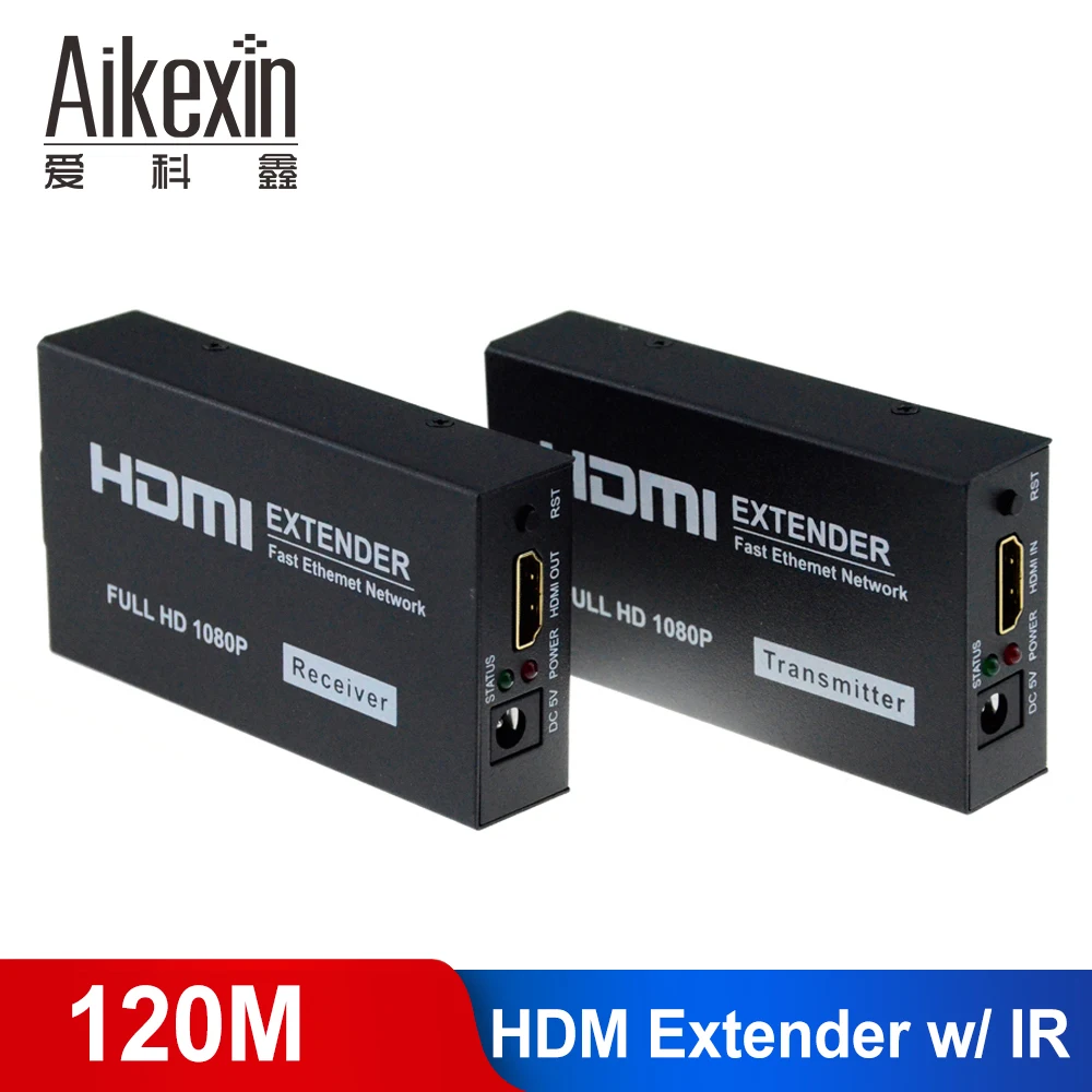 

Сетевой удлинитель HDMI, 100 м, 120 м, через один Ethernet-кабель Cat6, Cat5e, удлинитель с ИК-пультом дистанционного управления