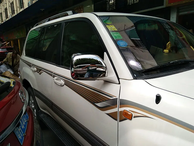 Luhuezu хромированная крышка дверного зеркала боковая крышка лампы для Lexus LX470 98-07 Toyota Land Cruiser LC100 1998-2007 аксессуары