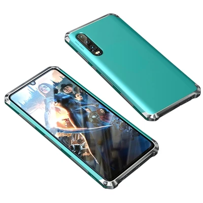 Чехол с металлической рамкой для huawei p30 PRO, чехол с металлическим бампером, пластиковый Роскошный чехол для телефона huawei p30 pro, Жесткий Защитный матовый чехол из ТПУ - Цвет: siliver Green