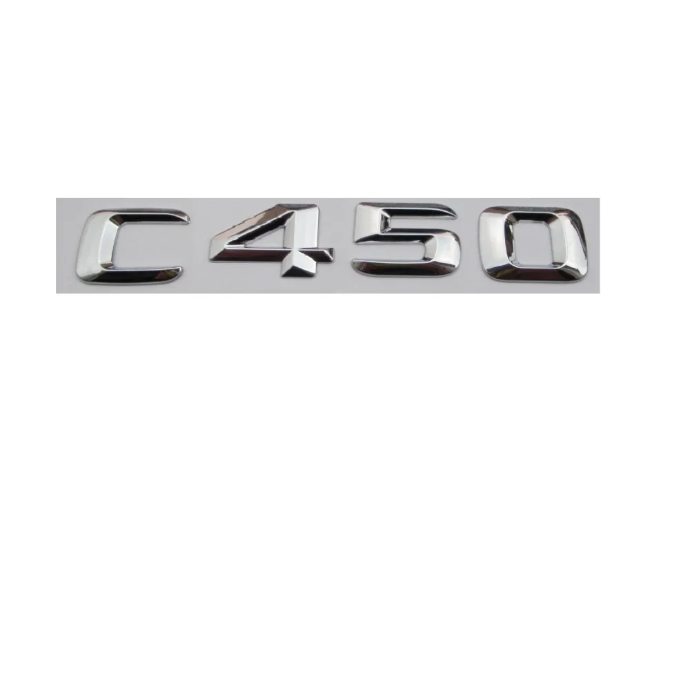 

Chrome Shiny Silver ABS Car Trunk Rear Number Letters Words Badge Emblem Decal Sticker for Mercedes-Benz C450 AMG