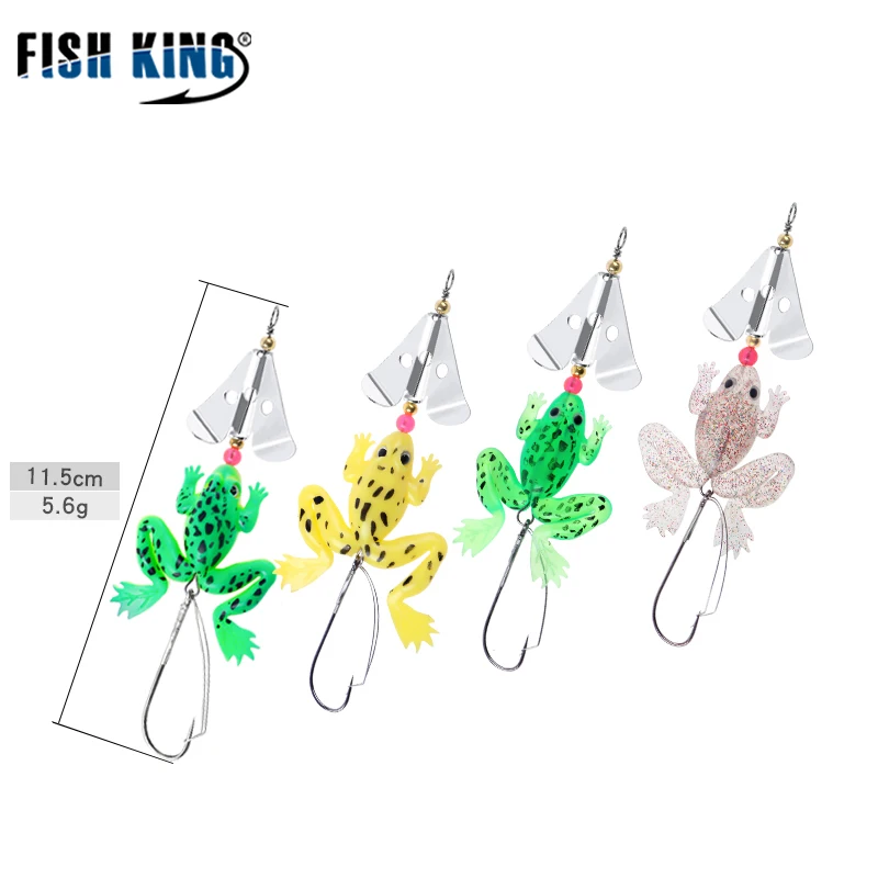 FISH KING Лягушка Мягкая приманка 4 шт./лот 11 5 см мягкие рыболовные приманки цвета