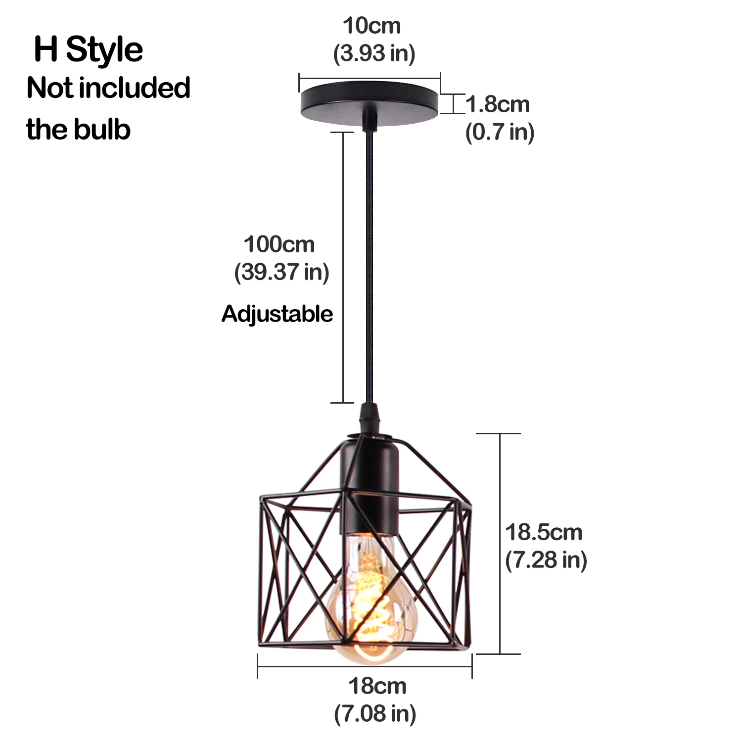 H NOT inclued bulb Nordic подвесной светильник современный промышленное винтажное железо арт Лофт в стиле минимализма клетка висячая Потолочная люстра подходит для E26 E27 светодиодный лампы - Цвет корпуса: H NOT inclued bulb