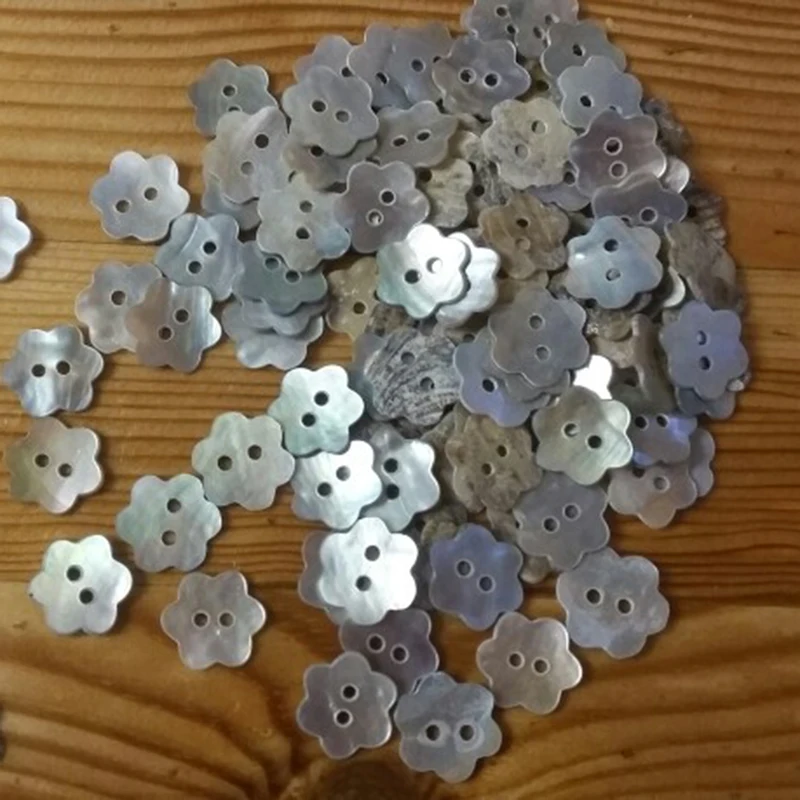 100 шт. 2 отверстия пуговицы перламутр Цветок Швейные Кнопки для скрапбукинга 13 мм