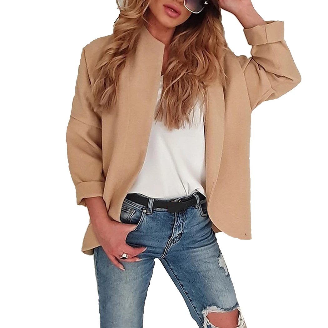 Куртка женская однотонная с длинным рукавом 2019|Женские куртки| |