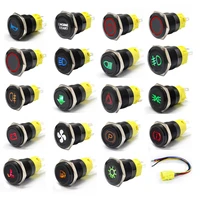 12v 19mm led indicator light lamp dash panel warning light metal push button switch momentary latching on off for car yacht ship