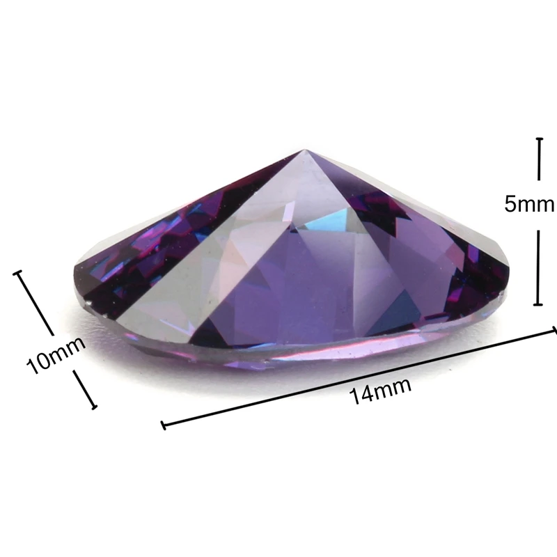 KiWarm 10.06CT фиолетовый искусственный циркон драгоценные камни овальной огранки 14x10 мм свободные драгоценные камни DIY ювелирные изделия кулон декоративные поделки