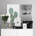 Акула кактус картины на холсте абстрактный нордический минималистический настенный художественный постер печать поп для гостиной домашний Декор без рамки