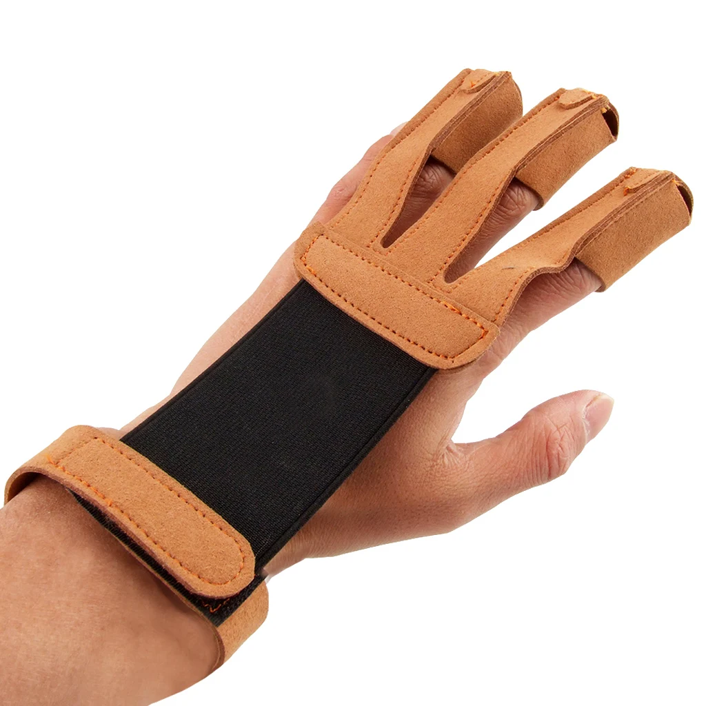 Дышащая перчатка для стрельбы из лука и стрелы с 3 пальцами защитой рук Защитный