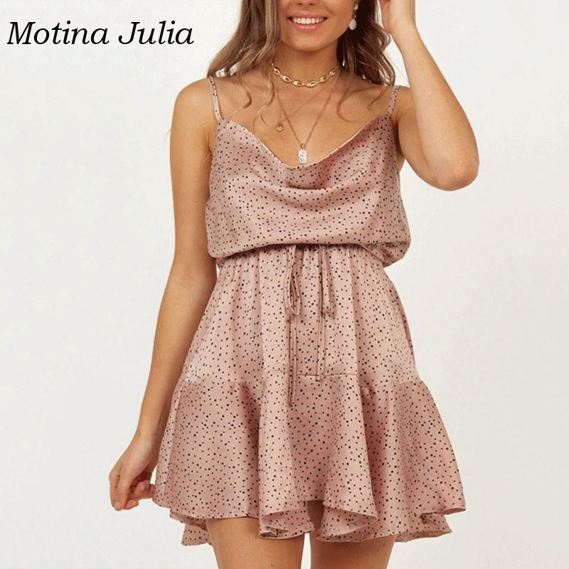 Motina Julia 2019 летнее платье в горошек женское большой маятник бохо Пляжное женские