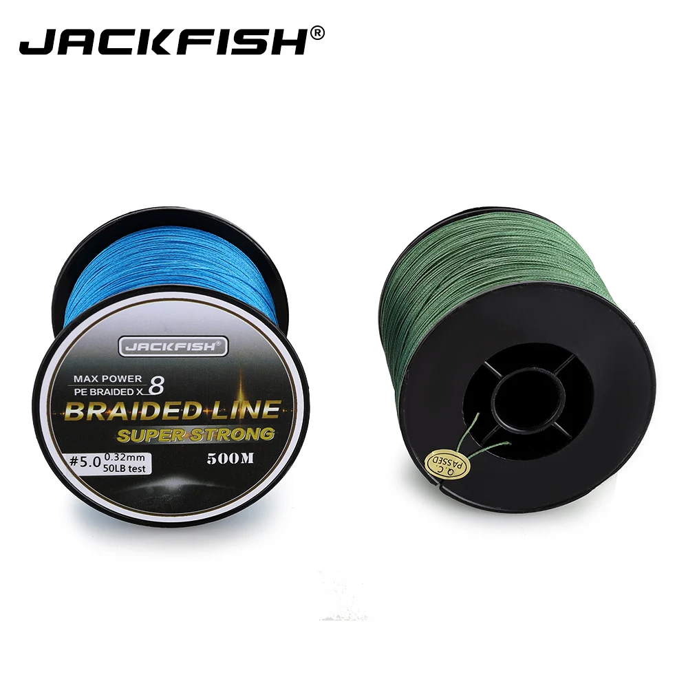 JACKFISH 8 жильная ПЭ плетеная рыболовная леска 10 80 фунтов 500 м многонитевая для ловли