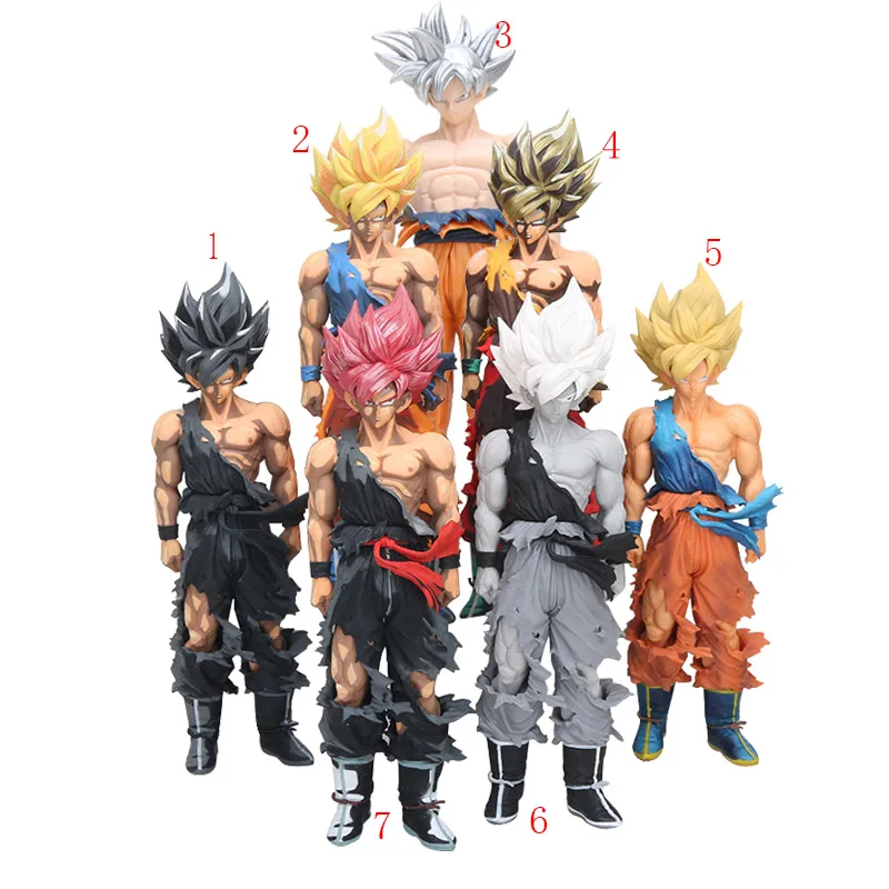 Большой размер 34 см Dragon Ball Z фигурка MSP супер сайян Сон Гоку боевой урон издание украшения ПВХ фигурка модель игрушки