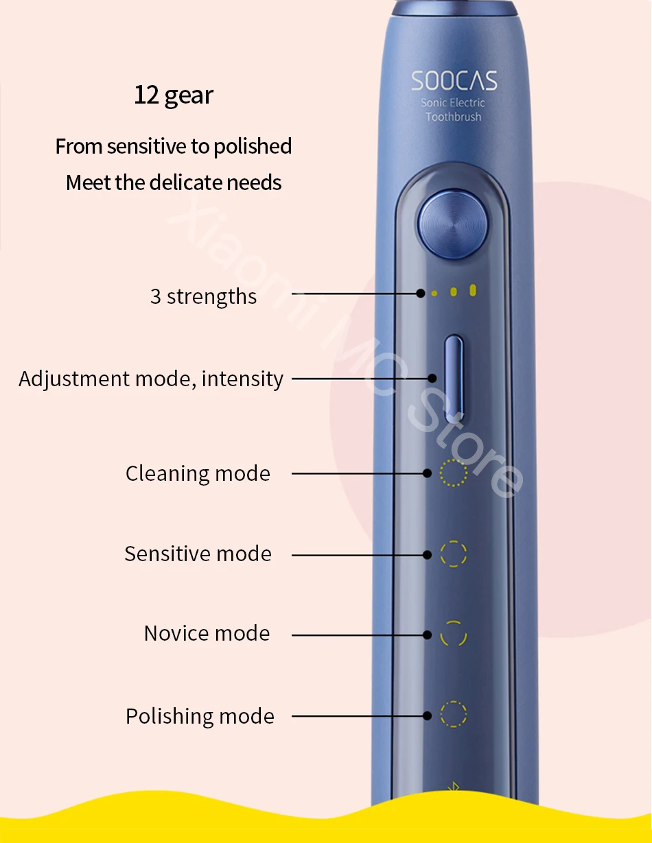 Xiaomi Mijia sonic Электрический Зубная щётка Soocas X3/X5 Модернизированный взрослых Водонепроницаемый ультразвуковая Автоматическая Зубная щётка USB Перезаряжаемые