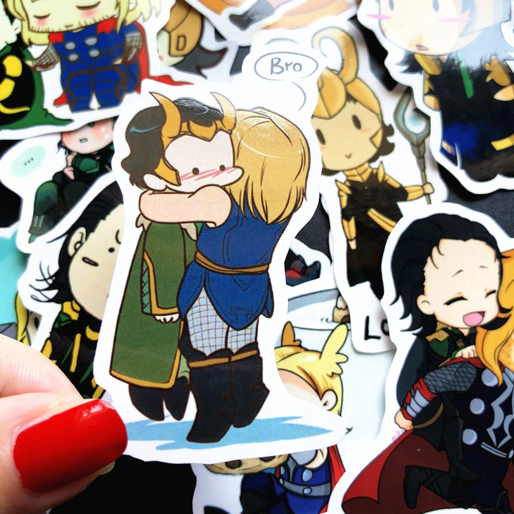 12 шт. милые Мультяшные наклейки Chibi Thor and Loki для детей игрушки Стайлинг автомобиля