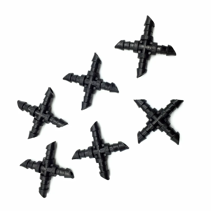 50 шт. четырехходовой соединитель типа Крест прямой для 1/4 ''разъём с бородками