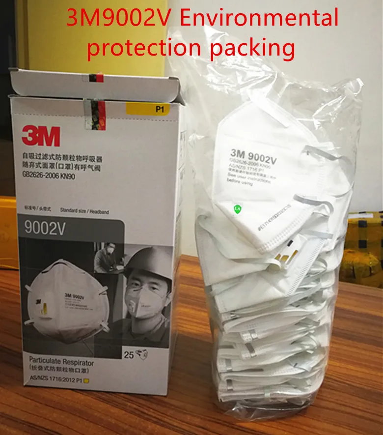 3 м 9001V 9002V анти пыли PM 2,5 маска против гриппа дыхательный клапан нетканый материал маска для взрослых KN90 респиратор