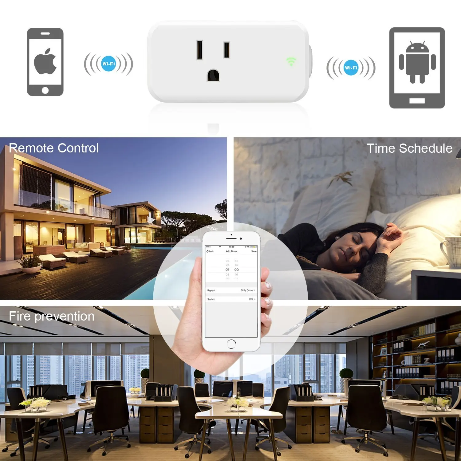 Беспроводной разъем питания на выходе дистанционное управление мини Wifi смарт