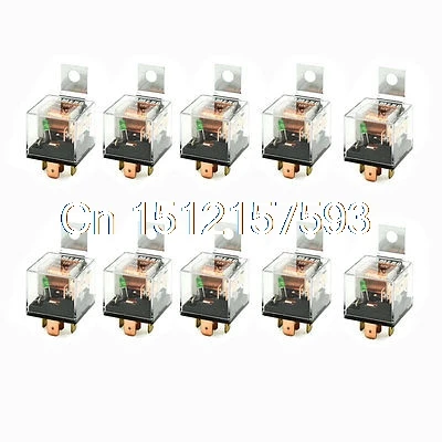 

10 Pcs Car Relay 12V 80 Amp 5P SPDT 1NO 1NC Green Pilot Lamp JD1914 Type