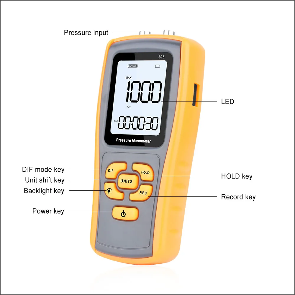 Цифровой манометр RZ измеритель давления дифференциальный GM505 2 49 кПа|Манометры| |