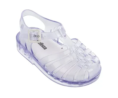Прозрачный Melissa/ г.; прозрачные сандалии для девочек; Летние римские сандалии; Melissa/детские сандалии; пляжная обувь; нескользящая обувь для малышей - Цвет: Прозрачный