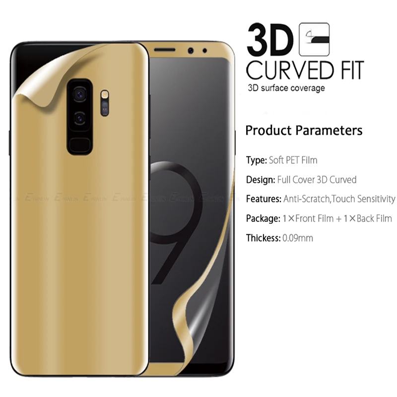 Защитная пленка для экрана PET Samsung Galaxy S8 S9 Plus Note8 Note 9 3D полное покрытие передняя и