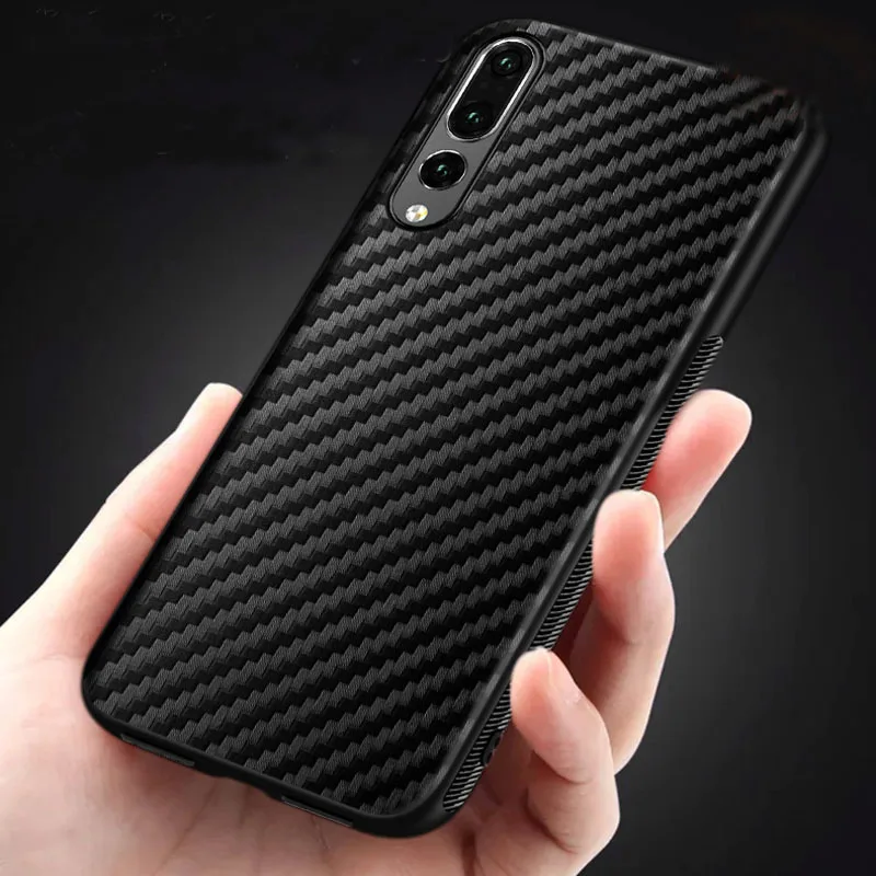 Black Ультратонкий Мягкий чехол из углеродного волокна для Samsung A10 A20 A30 A50 A70 S10e S9 Plus S8 S10, чехол для телефона - Цвет: Black