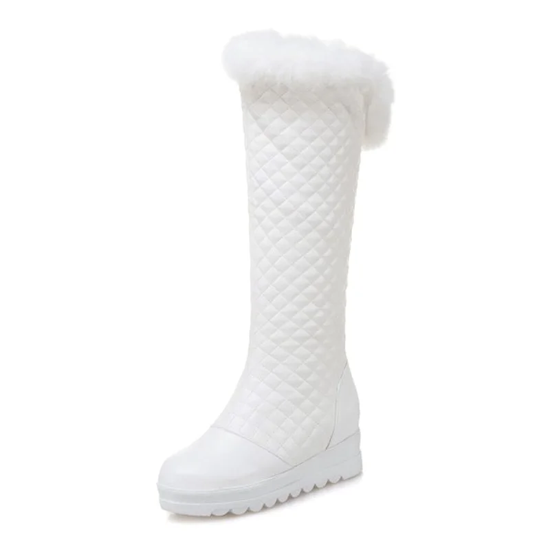 HEE GRAND/2017 г. Качественные зимние сапоги до колена женские черные теплые плюшевые