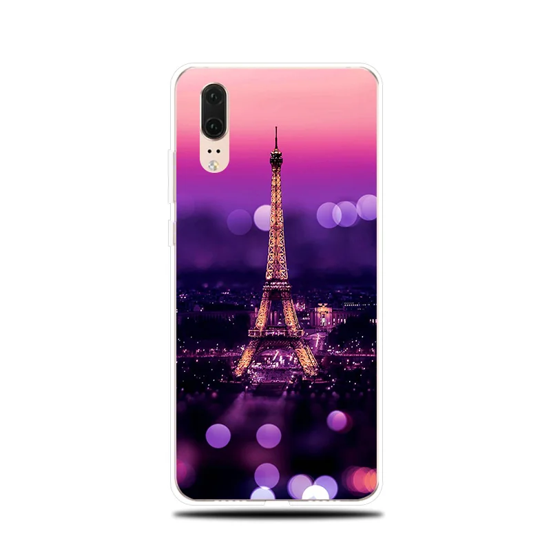Фиолетовый романтический силиконовый телефон чехол для Huawei P8 P9 Lite 2017 P Smart 2019