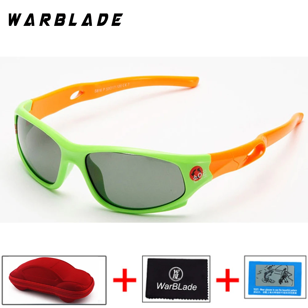 green orange Детские поляризованные солнцезащитные очки, детские очки UV400, защитные очки TR90, оправа, брендовые солнцезащитные очки для детей, Gafas De Sol - Цвет линз: green orange