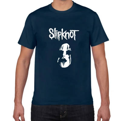 Новая волна американского тяжелого металла Slipknot Футболка мужская металлическая лента хлопок футболка хип хоп Уличная крутая мужская одежда - Цвет: W343 purplish blue