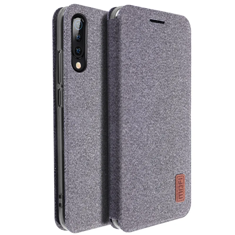 gray Для Xiaomi mi 9 чехол для xiaomi 9 SE откидная крышка тканевый силиконовый чехол fundas MOFi mi9 прозрачный чехол - Цвет: gray