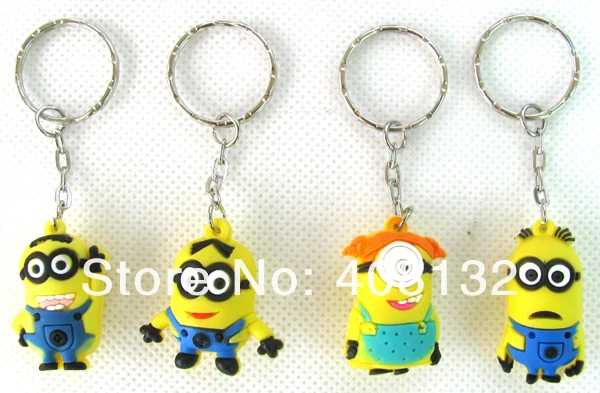new novelty gift key chain cell phone strap kawaii cartoon despicable me 3D minions Key charms resin PVC 1.5&quot freeshippping | Мобильные