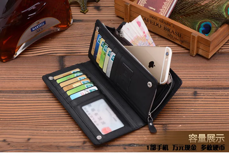 кошелек Подлинная высокое качество кожа мужчины кошельки бизнес бренд держателя