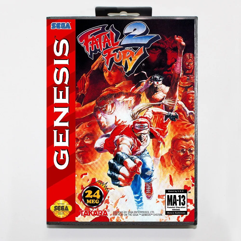 16 бит Sega MD игровой Картридж с розничной коробкой роковые фурия 2 II карточная игра