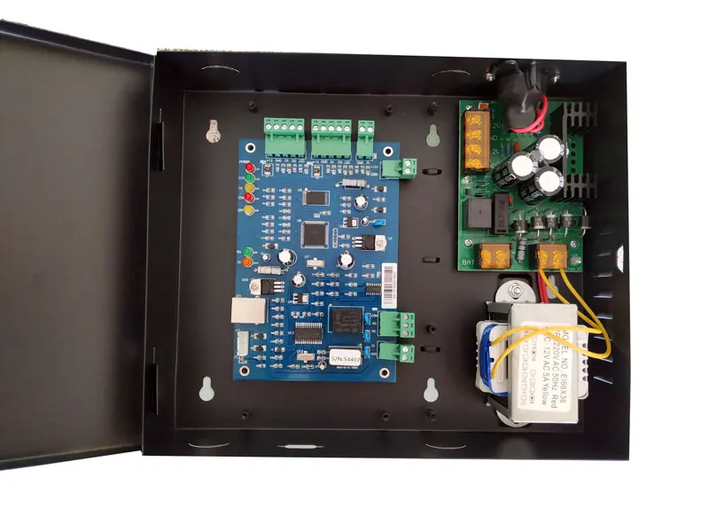 TCP/IP однодверный контроллер доступа комплект с мощности чехол 110V / 220v источника