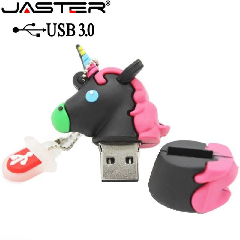 JASTER USB 3,0 мультяшный белый единорог стиль флеш-накопитель реальная емкость Милая лошадь 16 ГБ 32 ГБ 64 ГБ флеш-накопитель Usb флешка