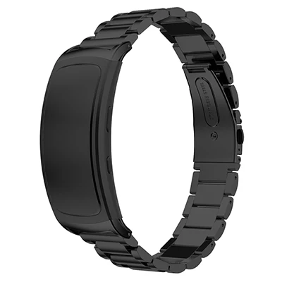 HANGRUI 316 стальной ремешок для часов samsung gear Fit 2 pro ремешок на запястье Бабочка Пряжка для gear Fit2 SM-R360 умный Браслет - Цвет: Black