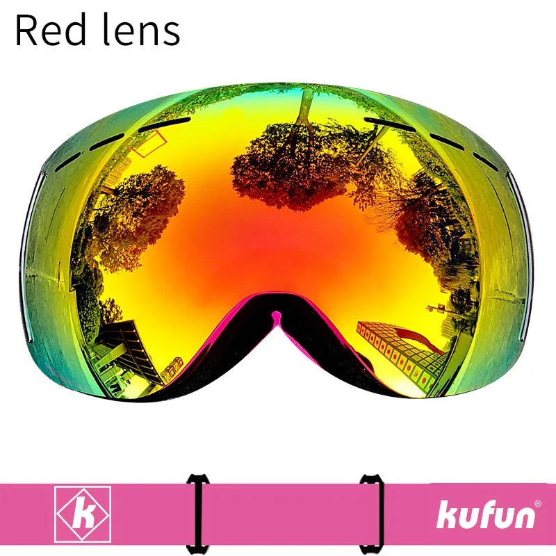 Orange pink Брендовые лыжные очки двухслойные UV400 Анти-туман большой Лыжная маска очки на лыжах мужские и женские зимние очки для катания на сноуборде Горнолыжные очки сноуборд доска лыжные очки сноуборд доска маска для сноуборд - Цвет: Orange pink