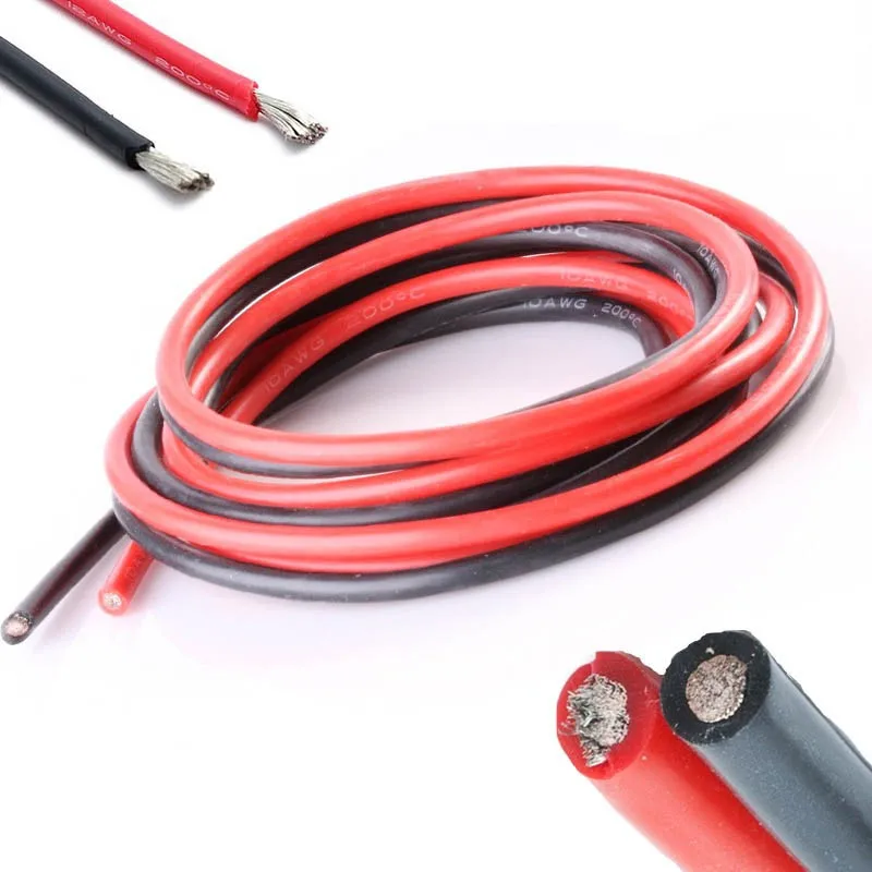 20m/lot 10 METER Red+ 10 METER Black 12AWG 14AWG 16AWG 22AWG 24AWG Heatproof Soft Silicone Wire Cable For RC Model Battery Part