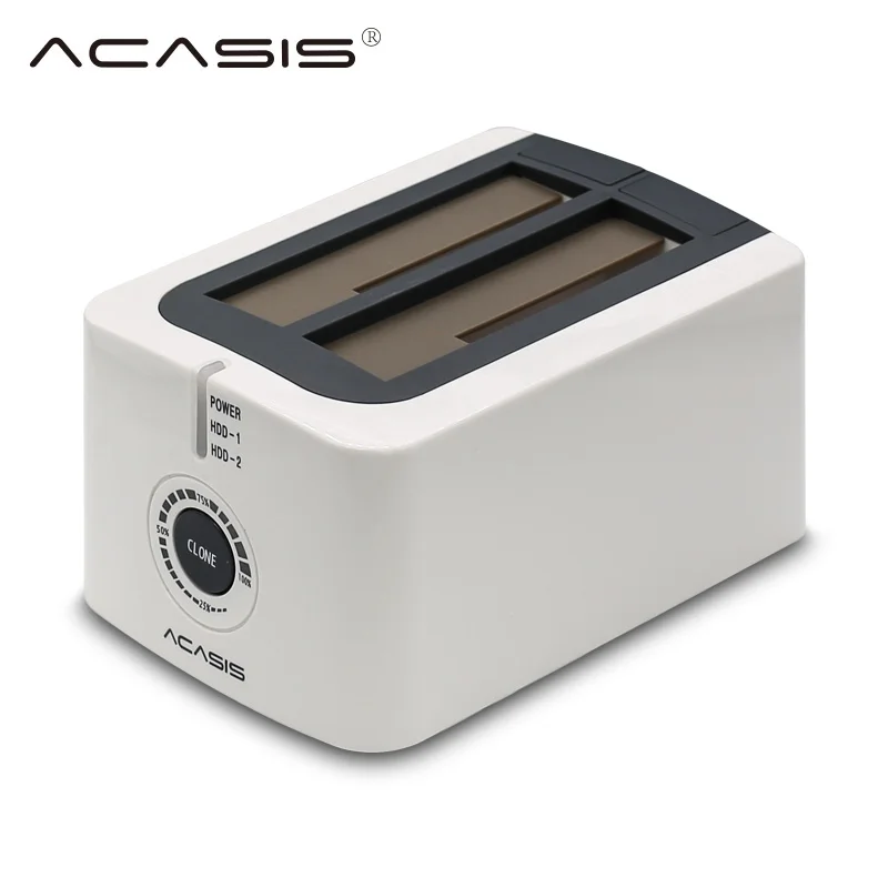 Acasis на 2-портный Dual Bay док-станция для жесткого диска станция SATA USB 3,0 адаптер hd 2,5 '3,5' SSD адаптар для жестких дисков Пластик внешний жесткий диск