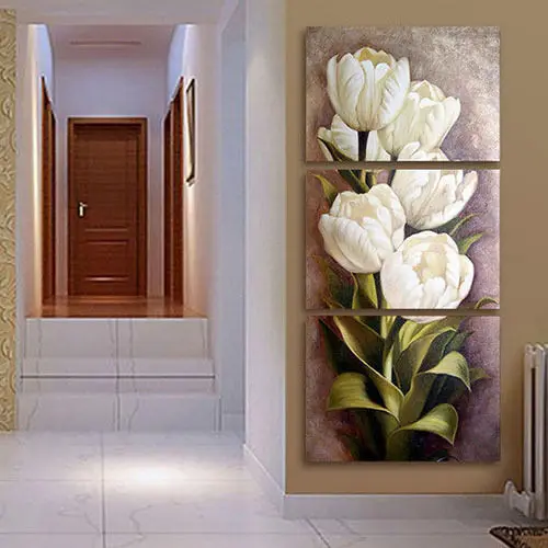 Tulips 3 Panels Wall Art Canvas Paintings Decorations for Living Room Home Office Artwork Giclee Decor | Дом и сад