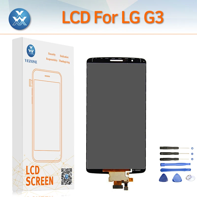 Для LG G3 G 3 D850 D855 D851 VS985 LS990 ЖК дисплей Дисплей сенсорный дигитайзер рамка Полная